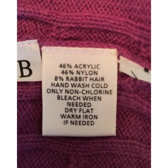 Ann Taylor Loft Sweater Women's Size L Purple Cable Knit Long Sleeve V Neck - Picture 8 of 14